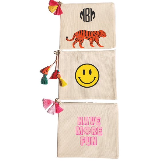 Have More Fun Smiley Face Zipper Pouch - Picture 5 of 5